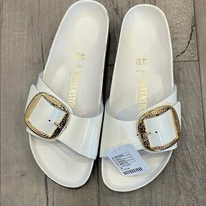 Birkenstock White Slide Sandals free people